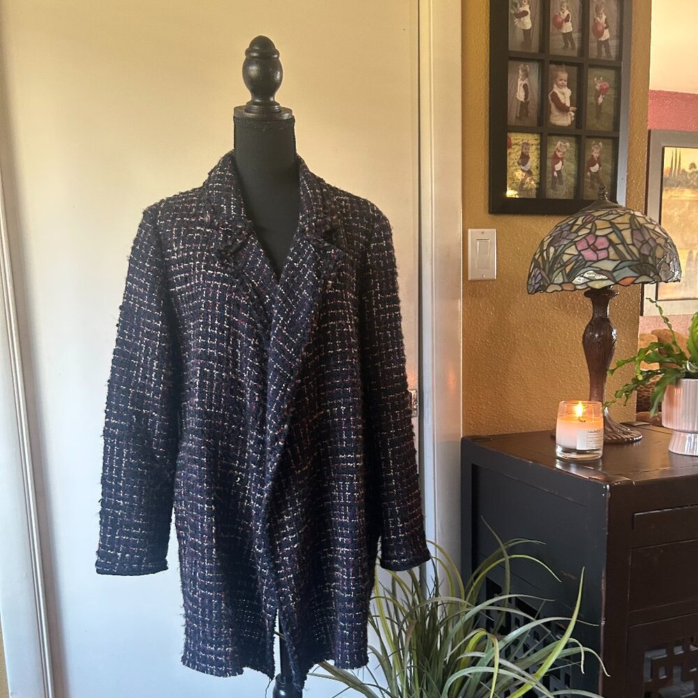 Theory Classic Tweed Coat | Size L